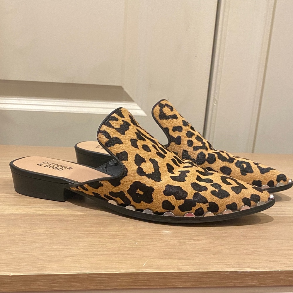 Leopard Print Ponyhair Slip-On Loafers